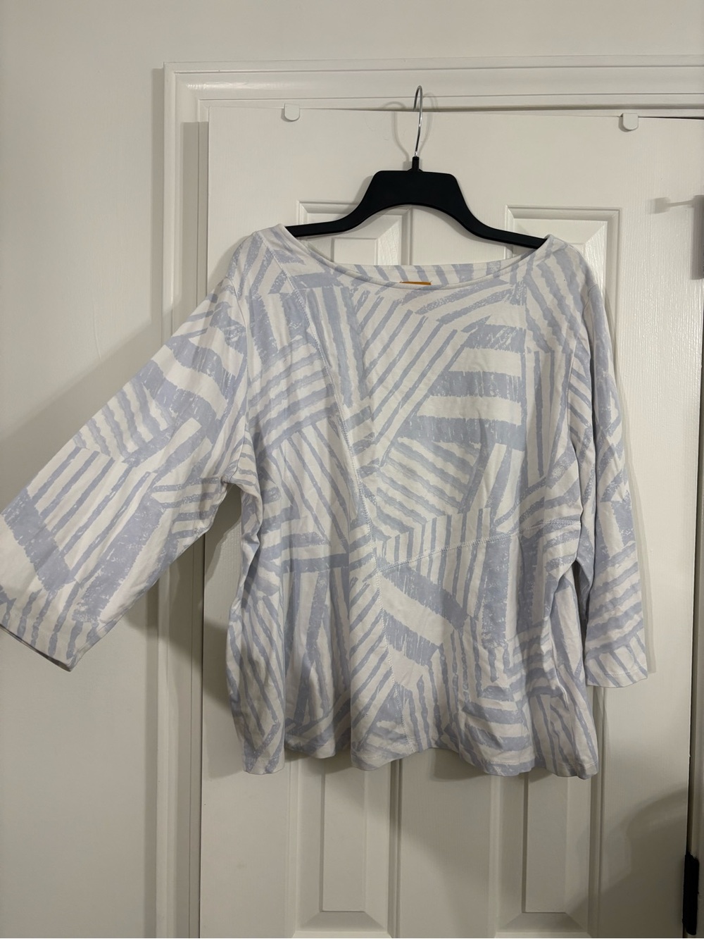 Ruby Rd. Abstract Tunic in Blue & White Size 2X